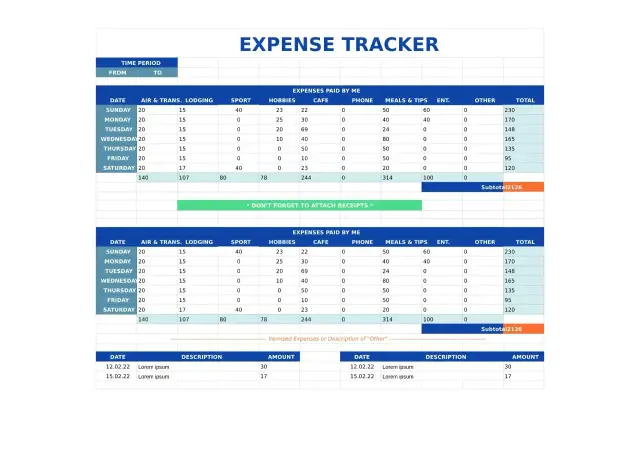 Expense Tracker Template — free Google Sheets template