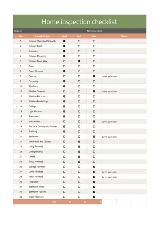 Home Inspection Checklist Template — free Google Sheets template
