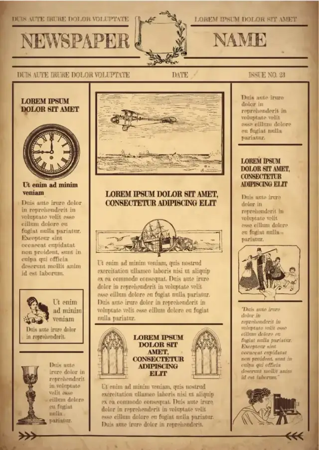 Template for Vintage Newspaper — free Google Docs template