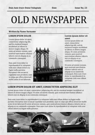 Template for Old Newspaper — free Google Docs template