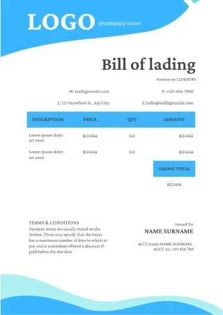 Bill Of Lading Template — free Google Docs template