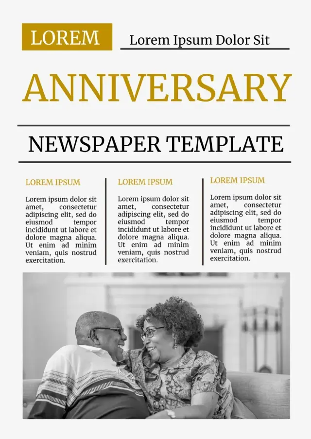 Anniversary Newspaper Template — free Google Docs template