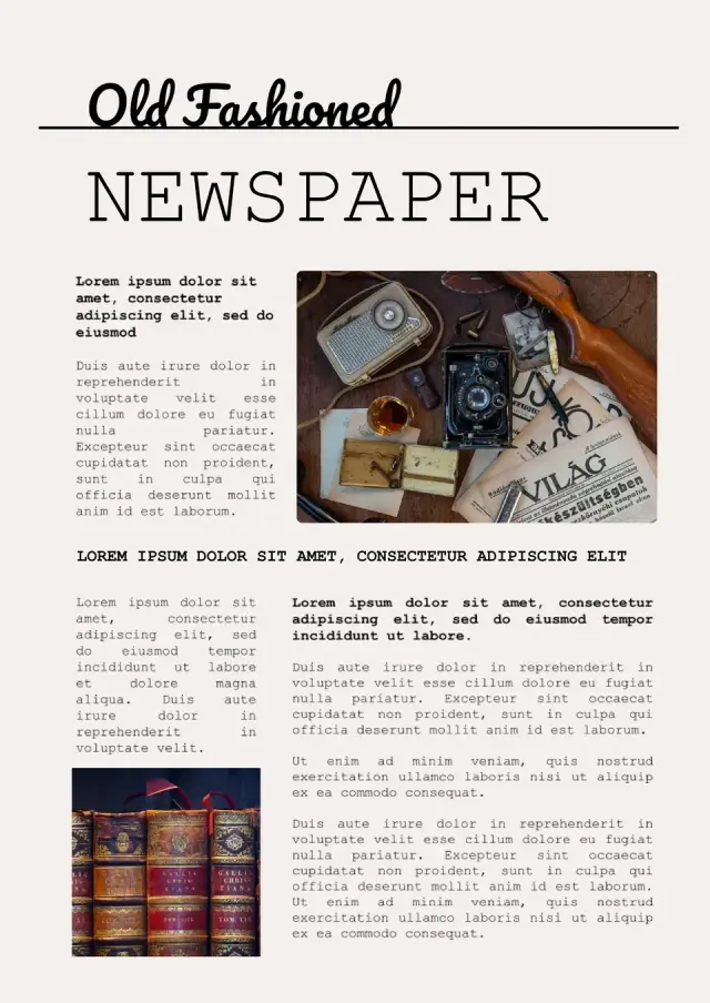 Old Fashioned Newspaper Template — free Google Docs template