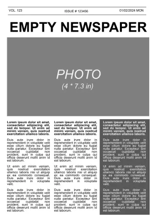 Empty Newspaper Template — free Google Docs template