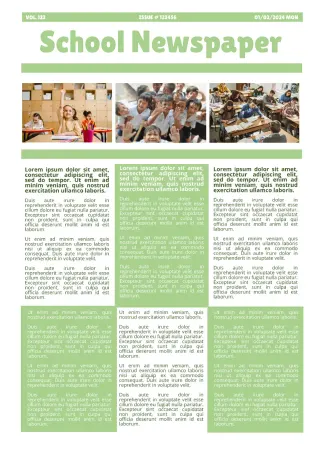 School Newspaper Template — free Google Docs template