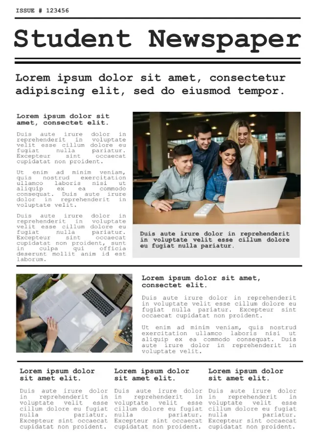 Student Newspaper Template — free Google Docs template