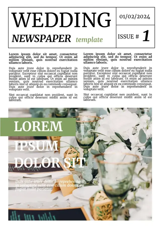 Wedding Newspaper Template — free Google Docs template