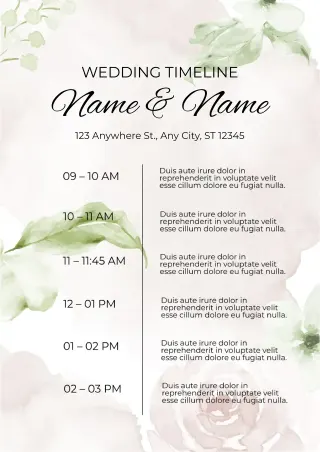 Wedding Day Itinerary Template — free Google Docs template