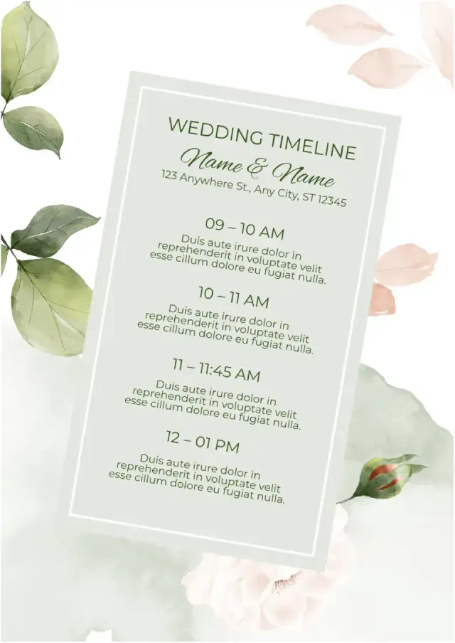 Wedding Itinerary Template — free Google Docs template