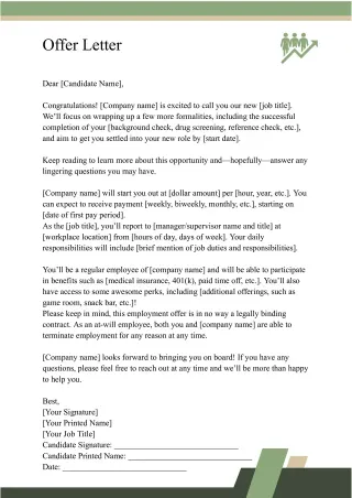 Offer Letter Template — free Google Docs template