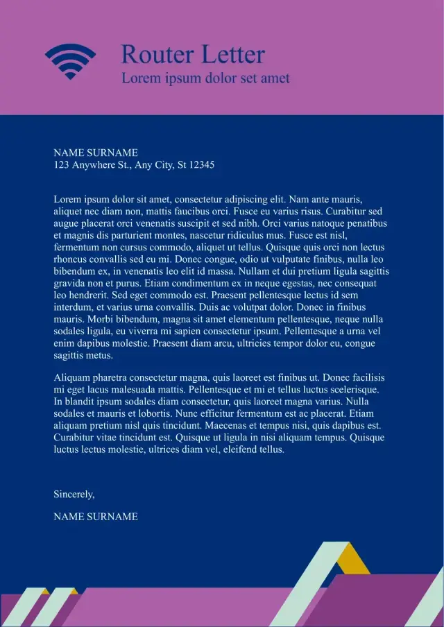Router Letter Template — free Google Docs template
