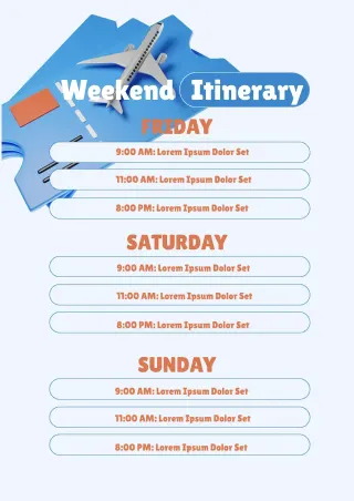 Weekend Itinerary Template — free Google Docs template