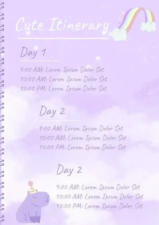 Cute Itinerary Template — free Google Docs template