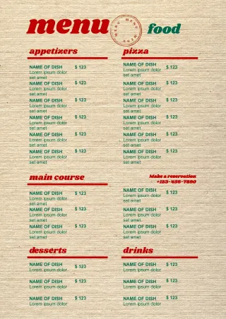 Food Menu Template — free Google Docs template