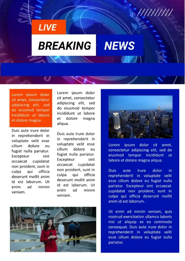 Breaking Newspaper Template — free Google Docs template