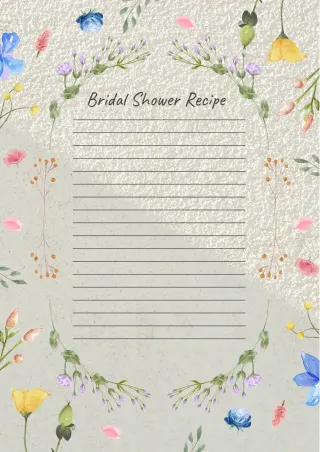 Bridal Shower Recipe Template — free Google Docs template