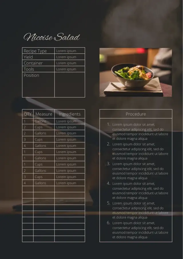Chef Recipe Template — free Google Docs template