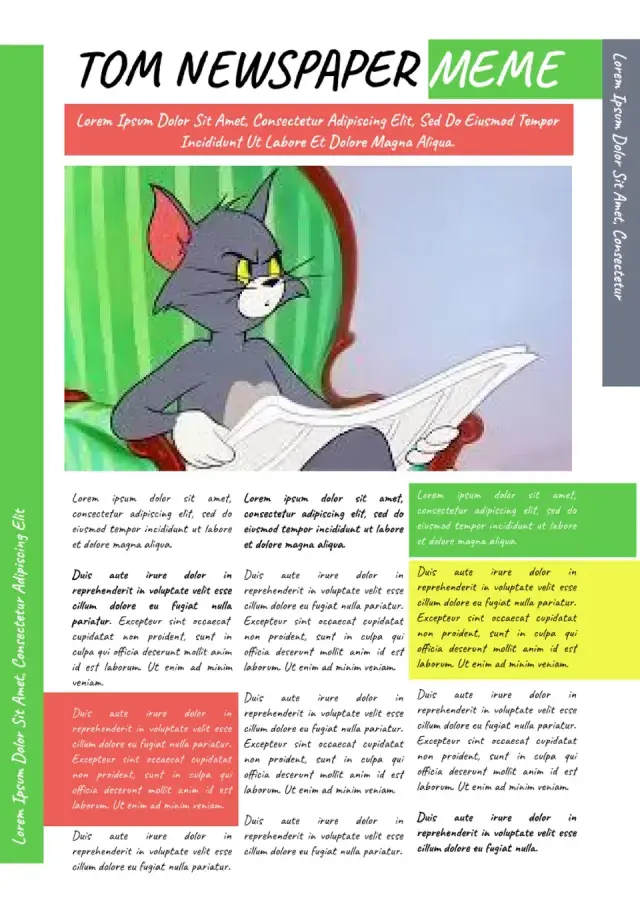 Tom Newspaper Meme Template — free Google Docs template