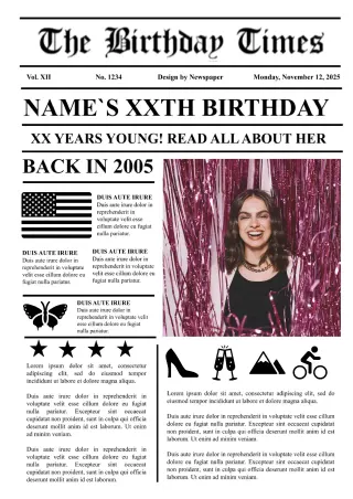 Birthday Newspaper Template — free Google Docs template