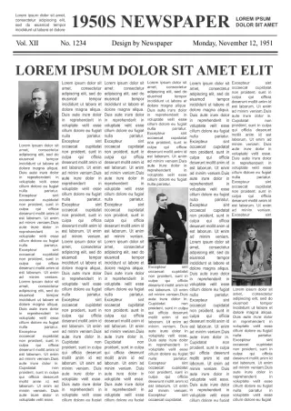 1950s Newspaper Template — free Google Docs template