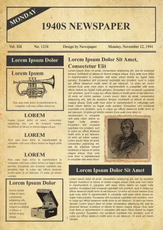 1940s Newspaper Template — free Google Docs template