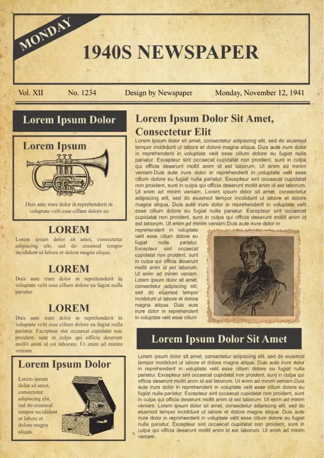 1940s Newspaper Template — free Google Docs template