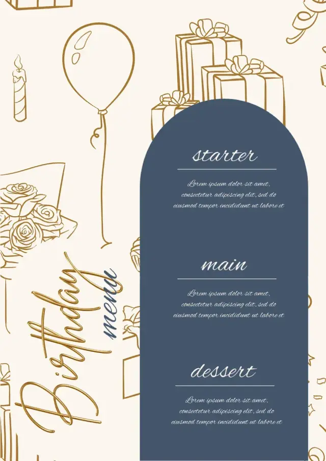 Birthday Dinner Menu Template — free Google Docs template