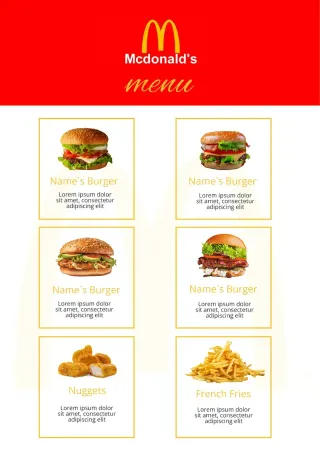 Mcdonalds Menu Template — free Google Docs template