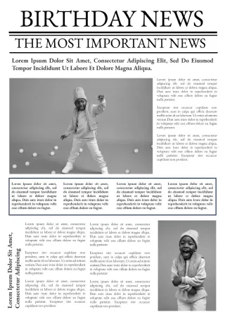 Birthday Times Newspaper Template — free Google Docs template