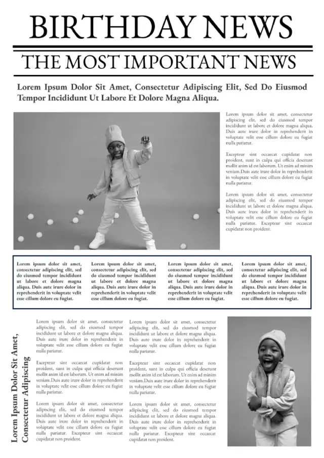 Birthday Times Newspaper Template — free Google Docs template