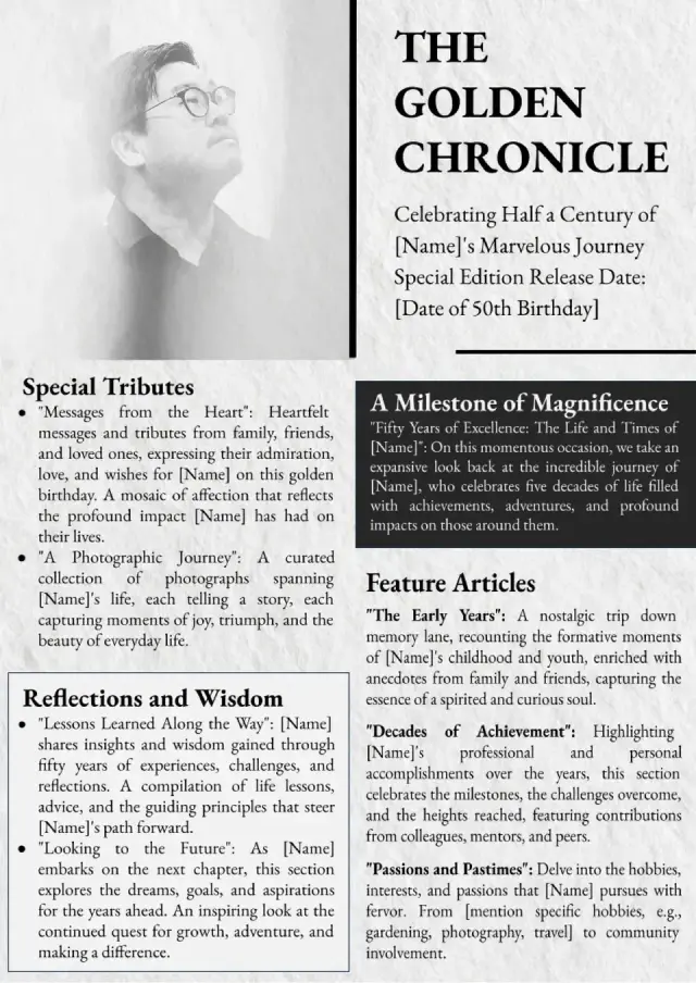 Birthday 50th Newspaper Template — free Google Docs template