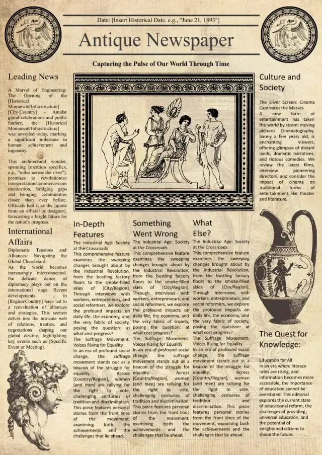 Antique Newspaper Template 2 — free Google Docs template